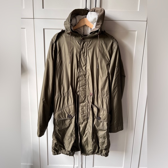 BURBERRY PARKA men’s olive green LINED Sz M - Picture 2 of 12